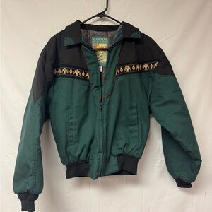 Canyon Guide Green and Black Varsity Jacket